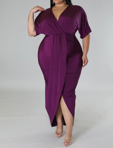 “Eggplant” Ruched Dress