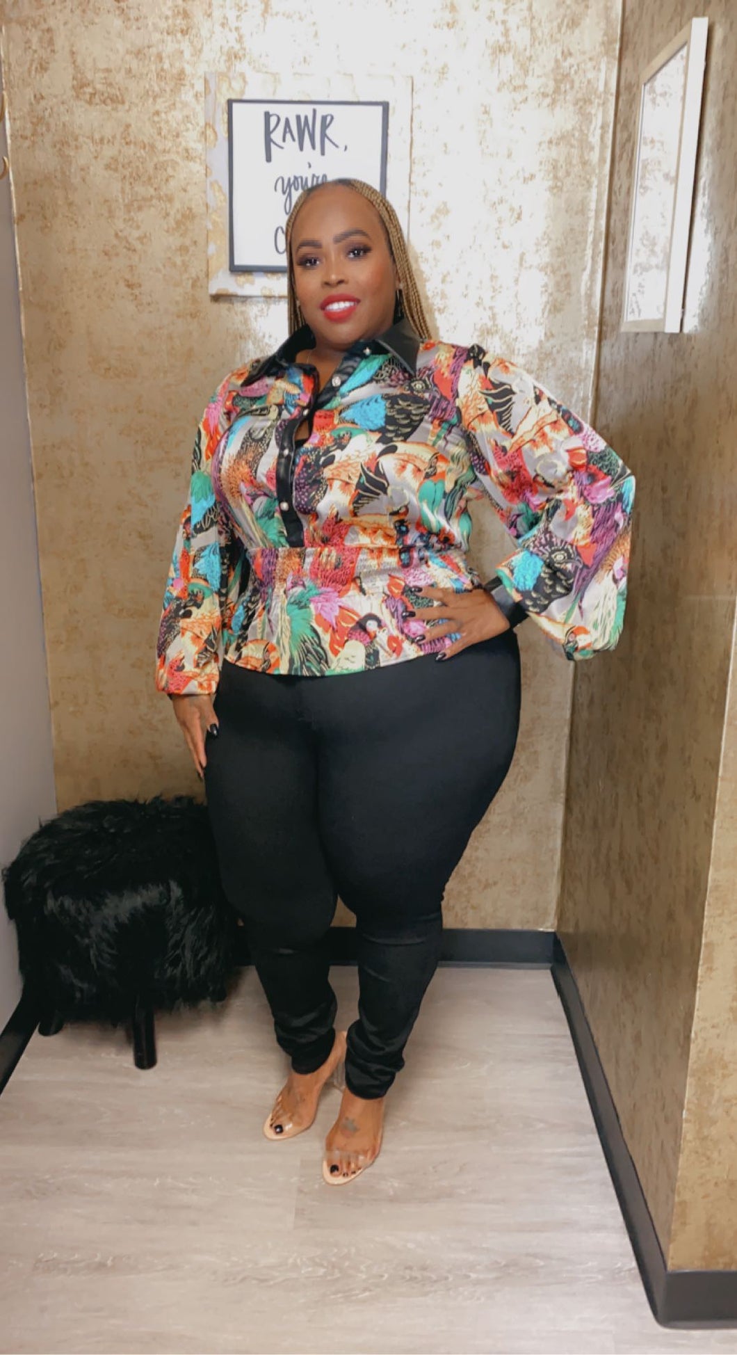 “Tropical” Peplum Top