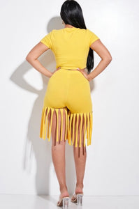 “Fringes” Biker Short Set