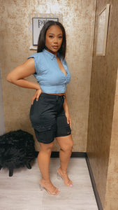 “Denim Cargo” as Bermuda Shorts
