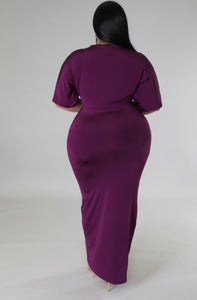 “Eggplant” Ruched Dress