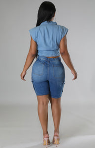 “Denim Cargo” as Bermuda Shorts