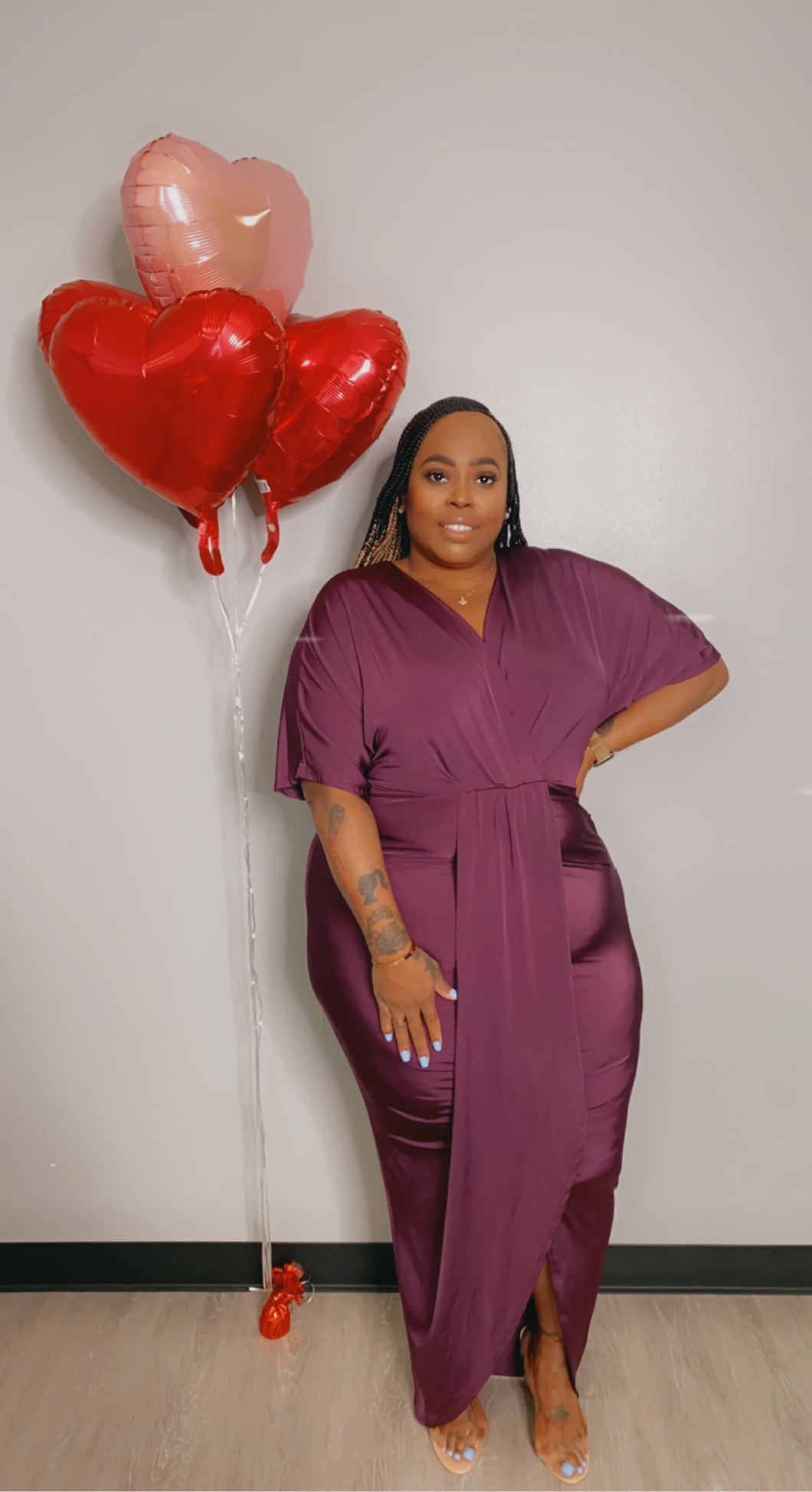 “Eggplant” Ruched Dress